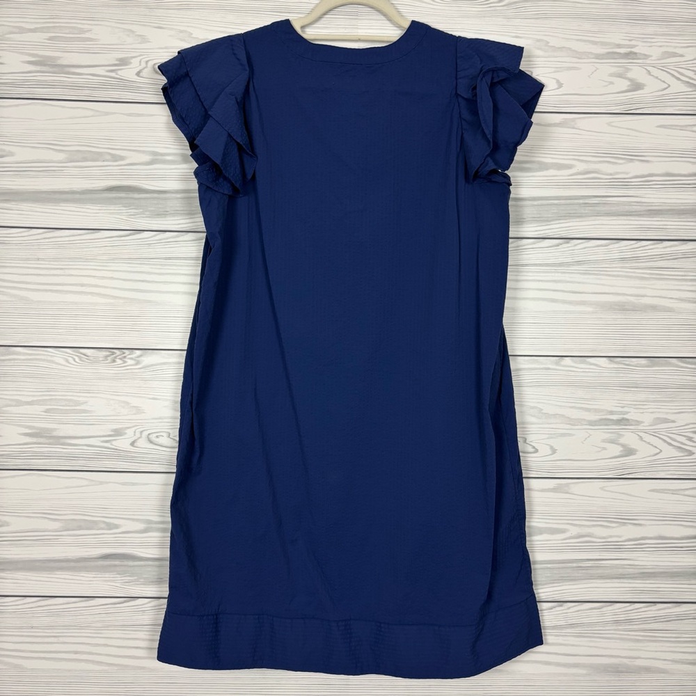 Vineyard Vines Performance Harbor Stripe Flutter Sleeve Navy Tunic Dress Medium - Picture 6 of 8